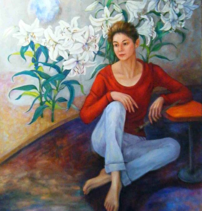 No.19 制作する人 F100 油彩